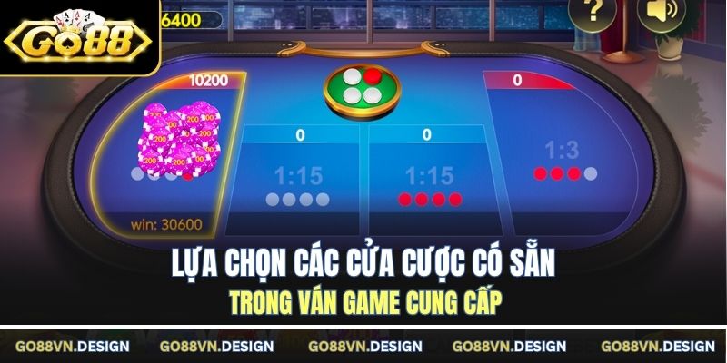 Hướng Dẫn Cách Chơi Xóc Đĩa Tứ Linh Cực Dễ Hiểu Tại GO88 4 Lựa chọn các cửa cược có sẵn trong ván game cung cấp